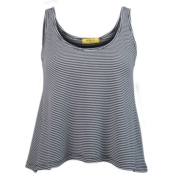 Dame Rund-hals Ærmeløs Daglig Bomuld Tank Top i Stribet for engroshandel hos HOELO