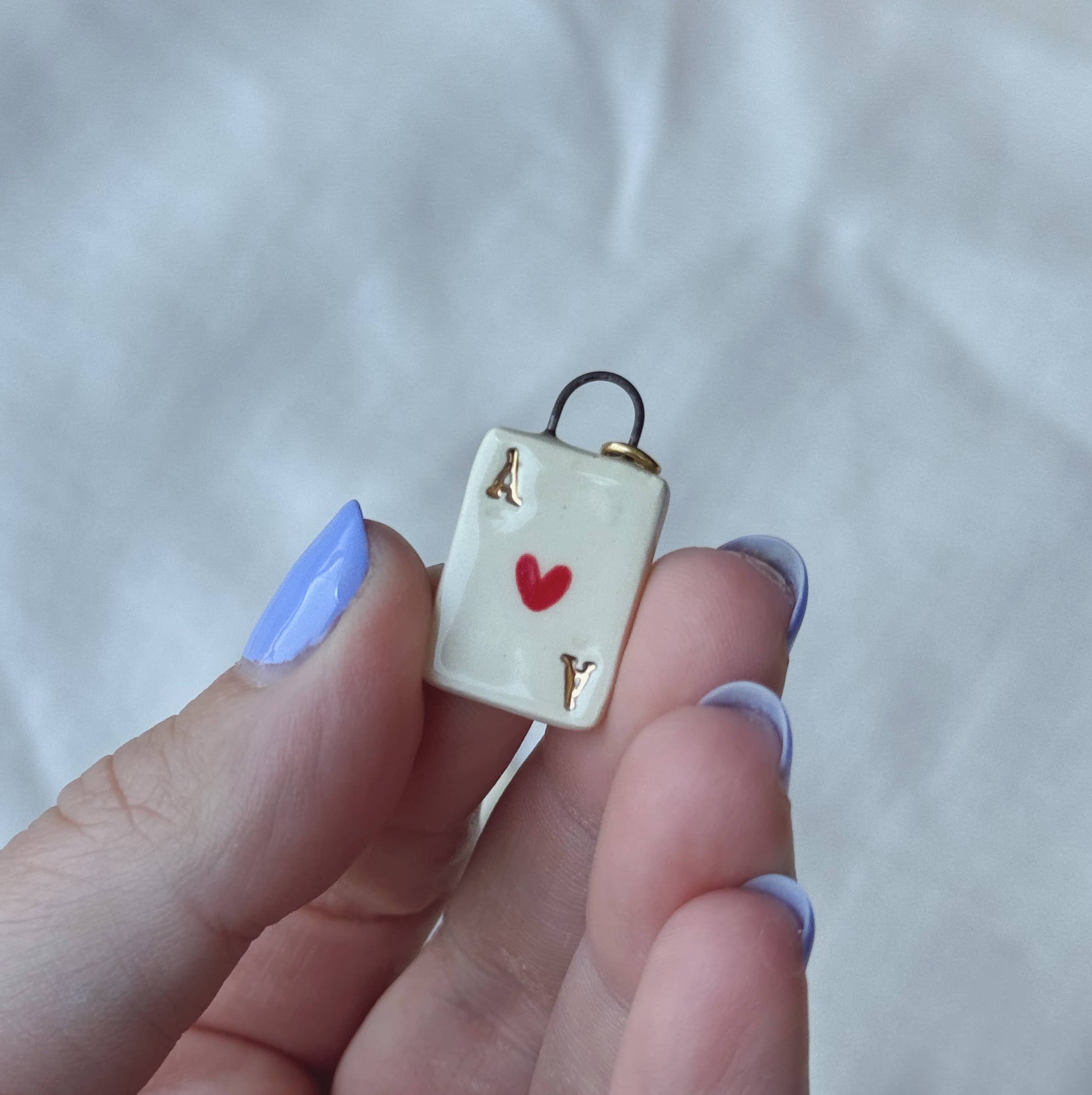 Terra Clay Co. - Wholesale Individual Charm/Pendant - Tiny Playing Card Porcelain Charm1
