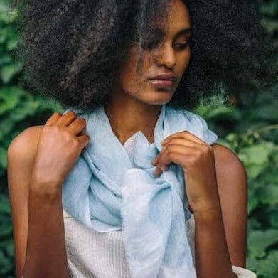 Sciarpa in Lino Fatto a Mano Mariam per la vendita all'ingrosso da parte di Sabahar Europe