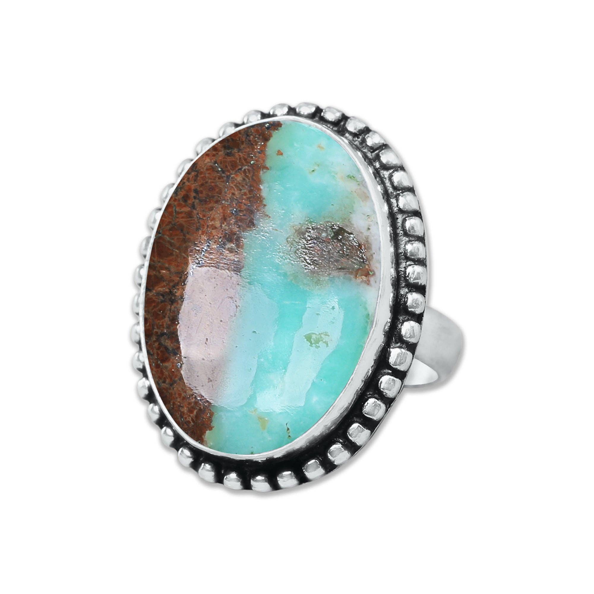 Handmade Jewels - Wholesale Cocktail/Statement Ring - Chrysoprase Matrix Rings – Silver-Plated, Handmade, Assorted Sizes (Made to Order)2