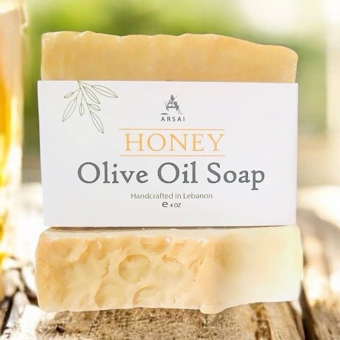 Honey - Pure Olive Oil Soap Bar - Handcrafted - All-Natural - Moisturizing & Soothing - 4oz - For All Skin Types - Unisex for wholesale by Arsai Soap