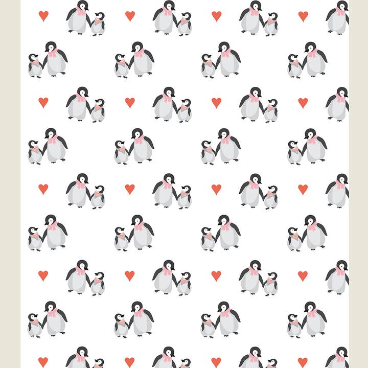 Penguin/Love Wrapping Paper for wholesale by Elsabelle Paper Co.
