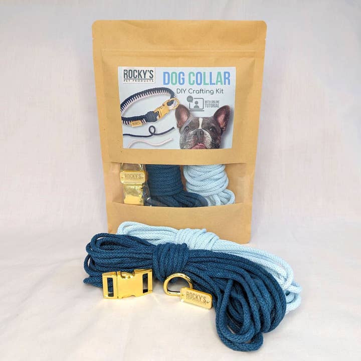 Rocky's Pet Products - Wholesale DIY Craft Kit - Make Your Own Dog Collar Craft Kit Blue