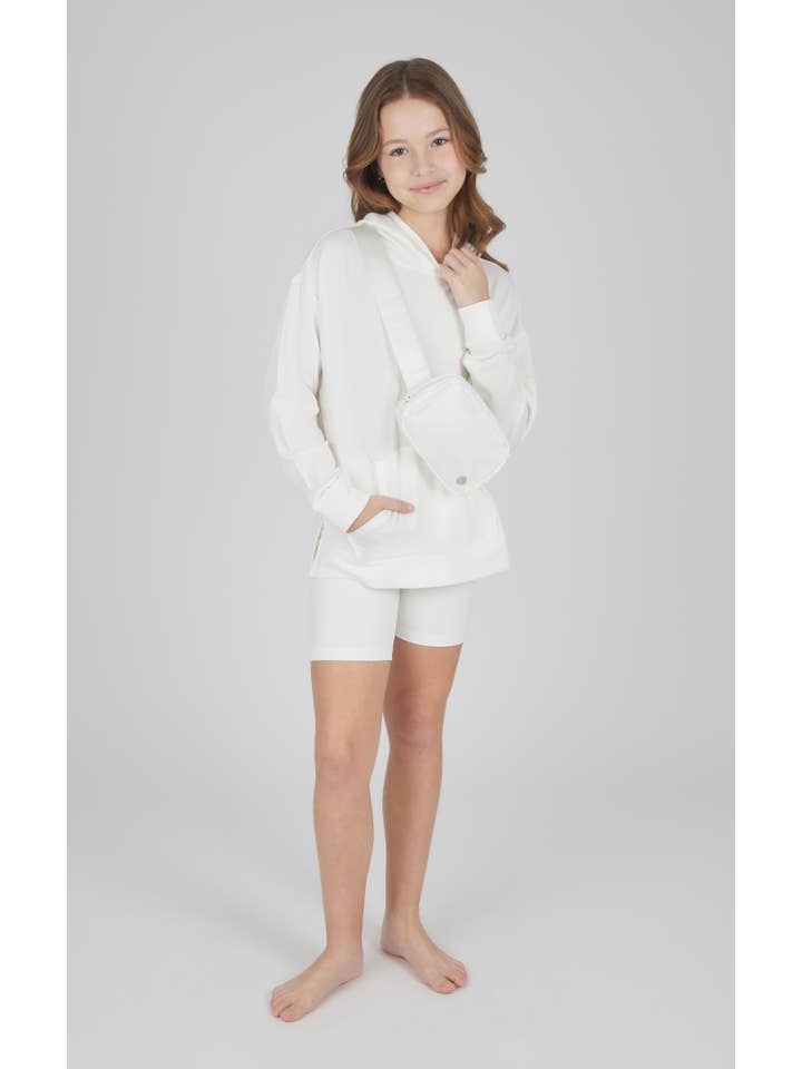 90 Degree by Reflex & Yogalicious - Venta al por mayor Conjunto de ropa deportiva - Niños - Conjunto de 3 piezas: Sudadera con capucha para niñas, pantalón corto de ciclismo, riñonera5