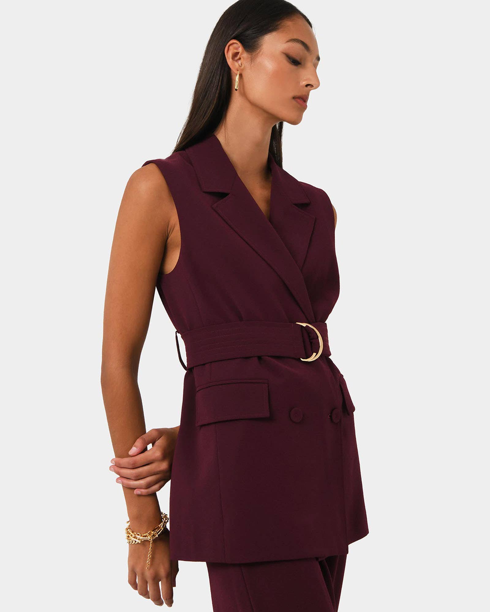 Forcast – wholesale Suit vest – Women′s – Forcast Women's Rumy Double Breasted Vest9