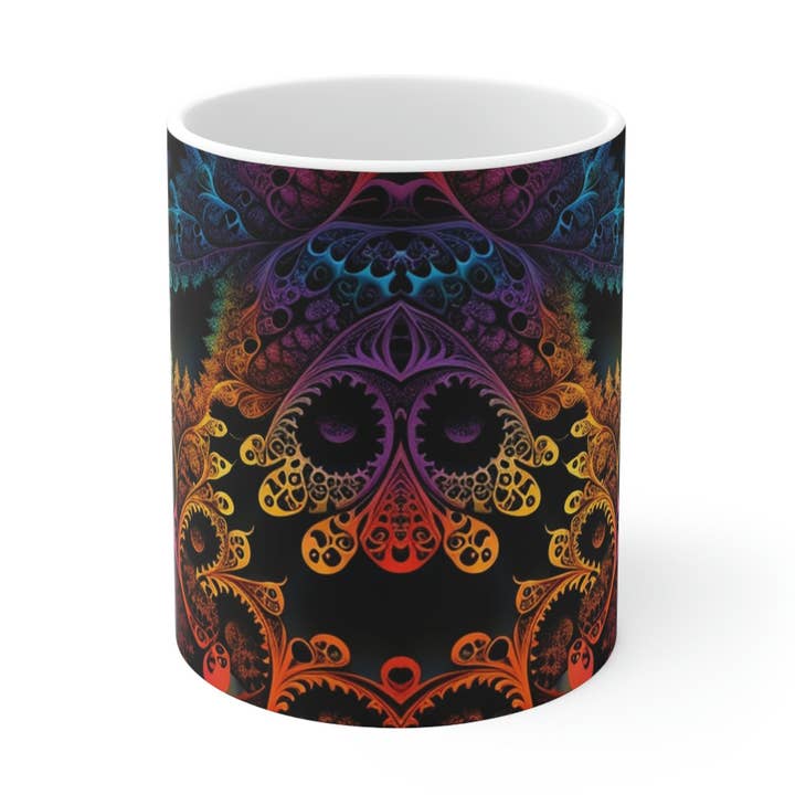 Tasse en céramique Rainbow Lace 11 oz pour la vente par Lilly's Artwork