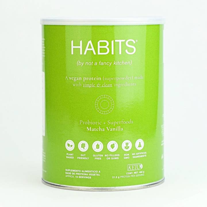Habits - Veganistisch eiwitpoeder met probiotica - Matcha Vanilla voor wholesale door NFit USA - Fitness Market