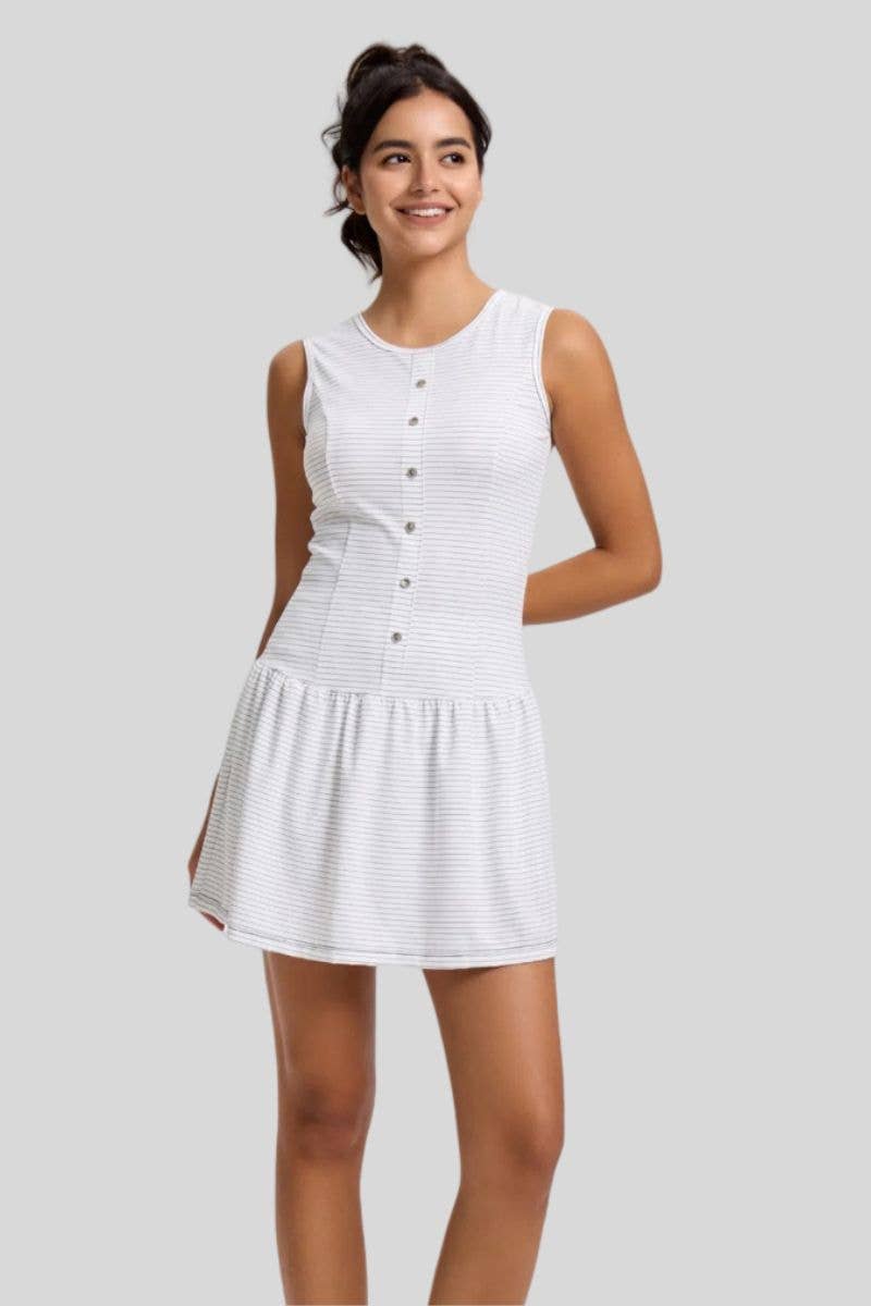 Sodalemon – wholesale Sportklänning – Dam – Randig snabbtorkande tennisklänning1