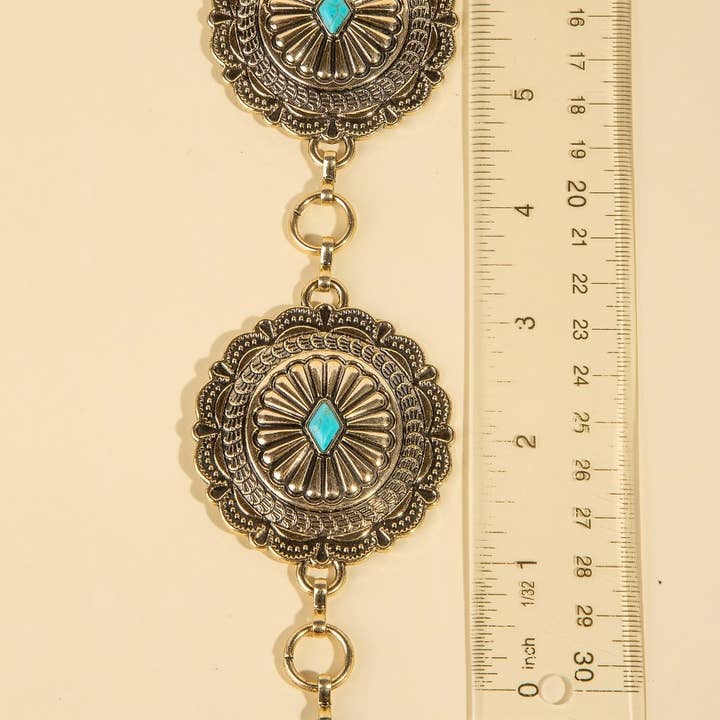 Anarchy Street - Wholesale Belt - Women's - Detailed Ornate Disc Concho Chain Belt3