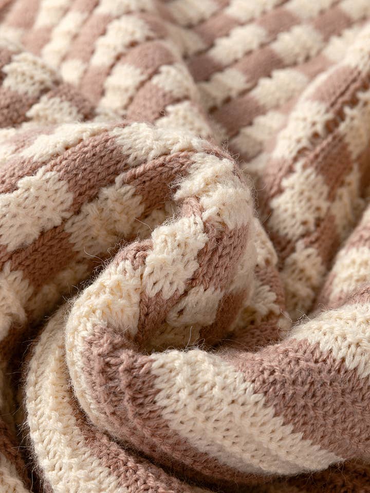 Khaki Stripe Sofia Shoulder Balloon Sleeve Sweater for wholesale on Faire9