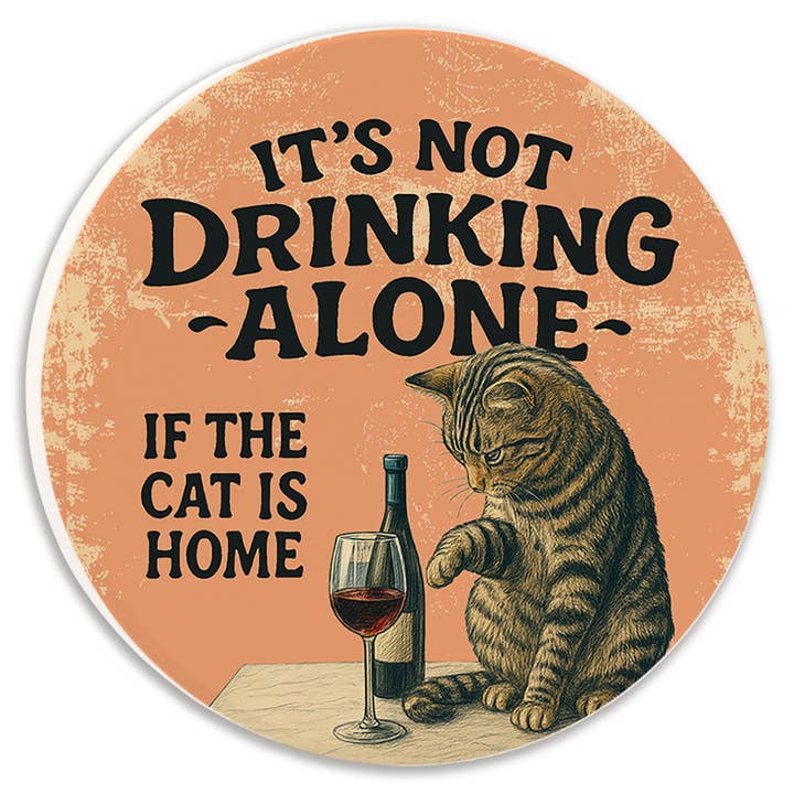 Sottobicchiere per auto Animali domestici Bere da solo Gatto per la vendita all'ingrosso da parte di Tipsy Coasters & Gifts