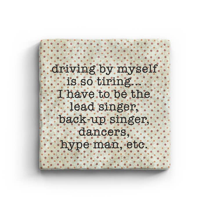 Driving By Myself - Marble Coaster for wholesale by Paisley & Parsley
