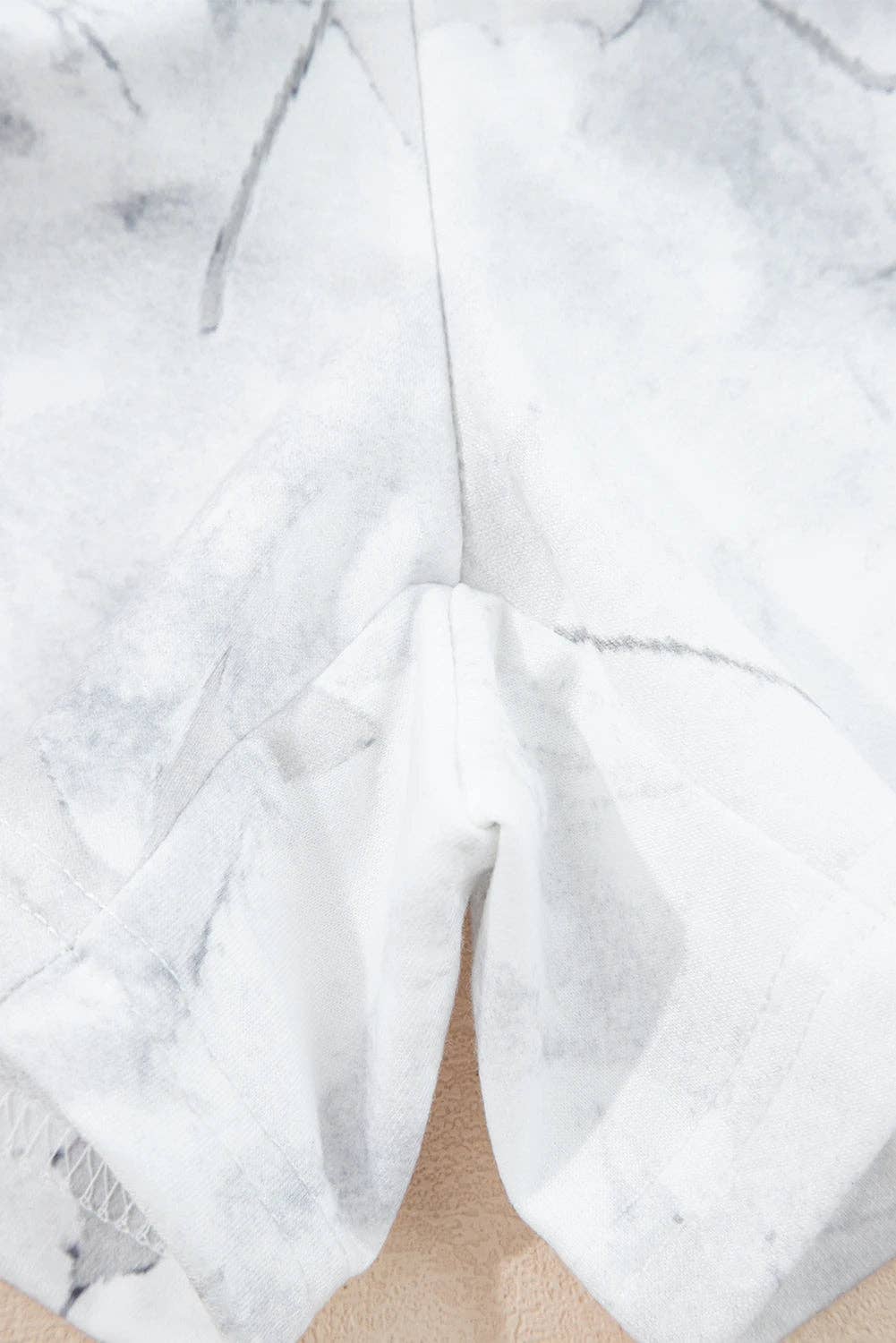 Beige Camo Print Lounge Pullover and Elastic Waist Short Set for wholesale on Faire13