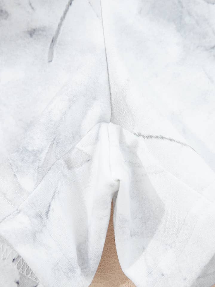 Beige Camo Print Lounge Pullover and Elastic Waist Short Set for wholesale on Faire13