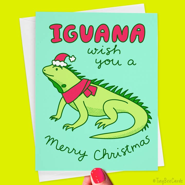 Iguana Wish You A Merry Christmas Carte pour la vente par Tiny Bee Cards