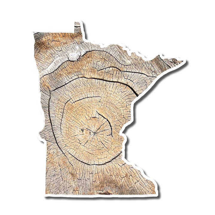 Minnesota Waterproof Vinyl Sticker - Tree Rings for wholesale by Juniper & Spruce