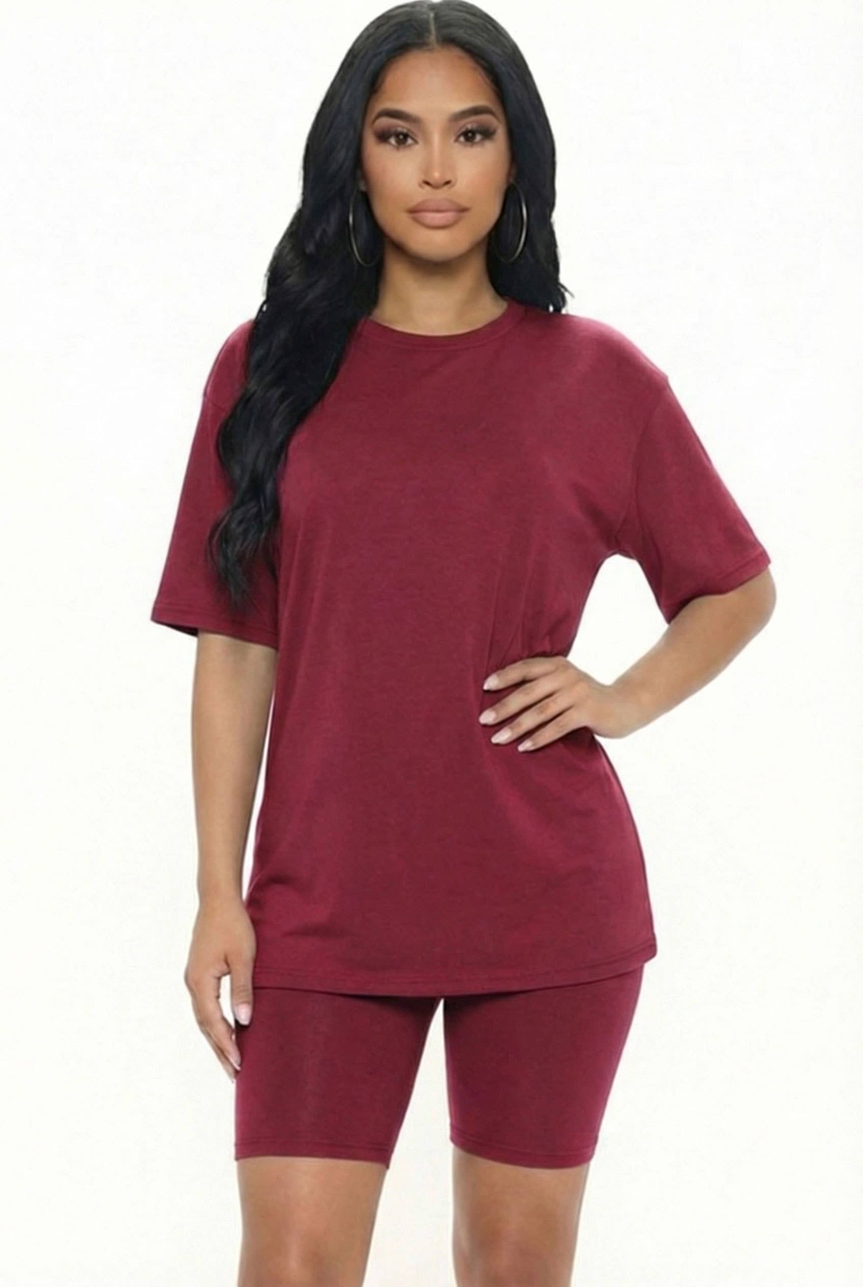 CAPELLA APPAREL - Wholesale Activewear Set - Women's - Loose Fit Top & Bike Shorts Set8