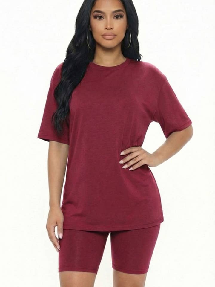 CAPELLA APPAREL - Wholesale Activewear Set - Women's - Loose Fit Top & Bike Shorts Set8