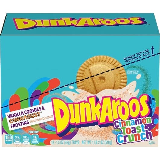 Long Island Candy Factory - Wholesale Cookie - Dunkaroos Vanilla Cookie Cinnamon Toast Crunch 1.5 oz 12 ct Tray0