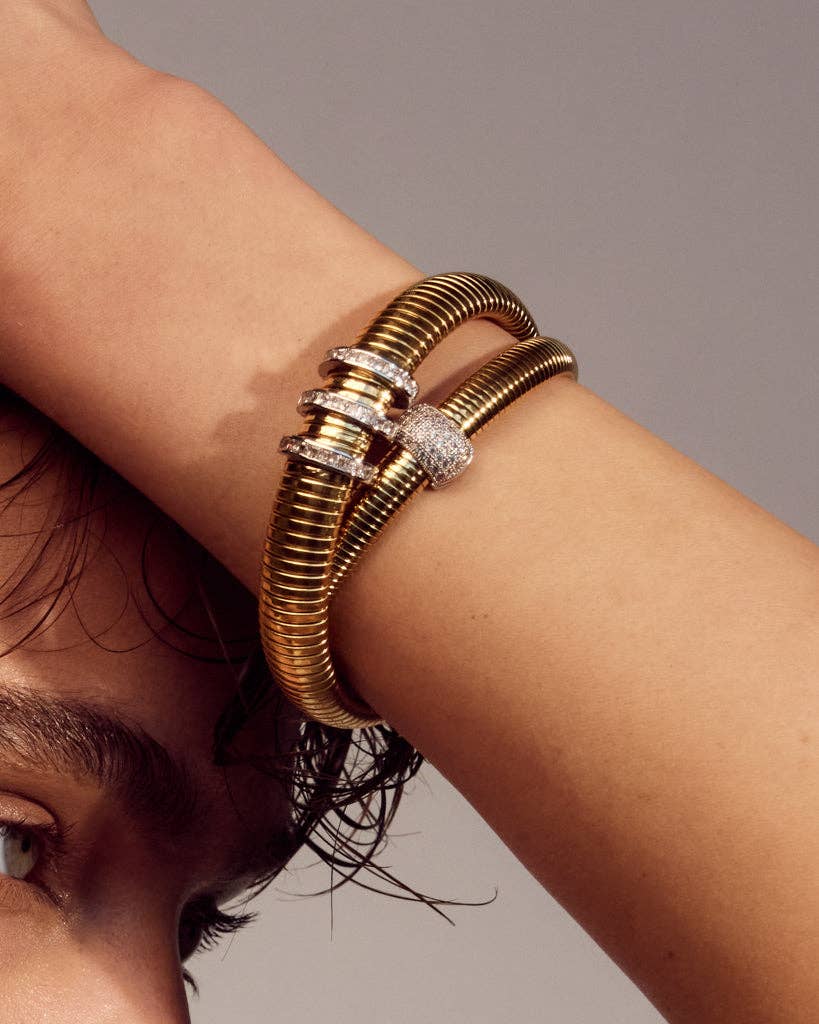 Luv AJ - Wholesale Link & Chain Bracelet - Pave Trio Snake Chain Bracelet2