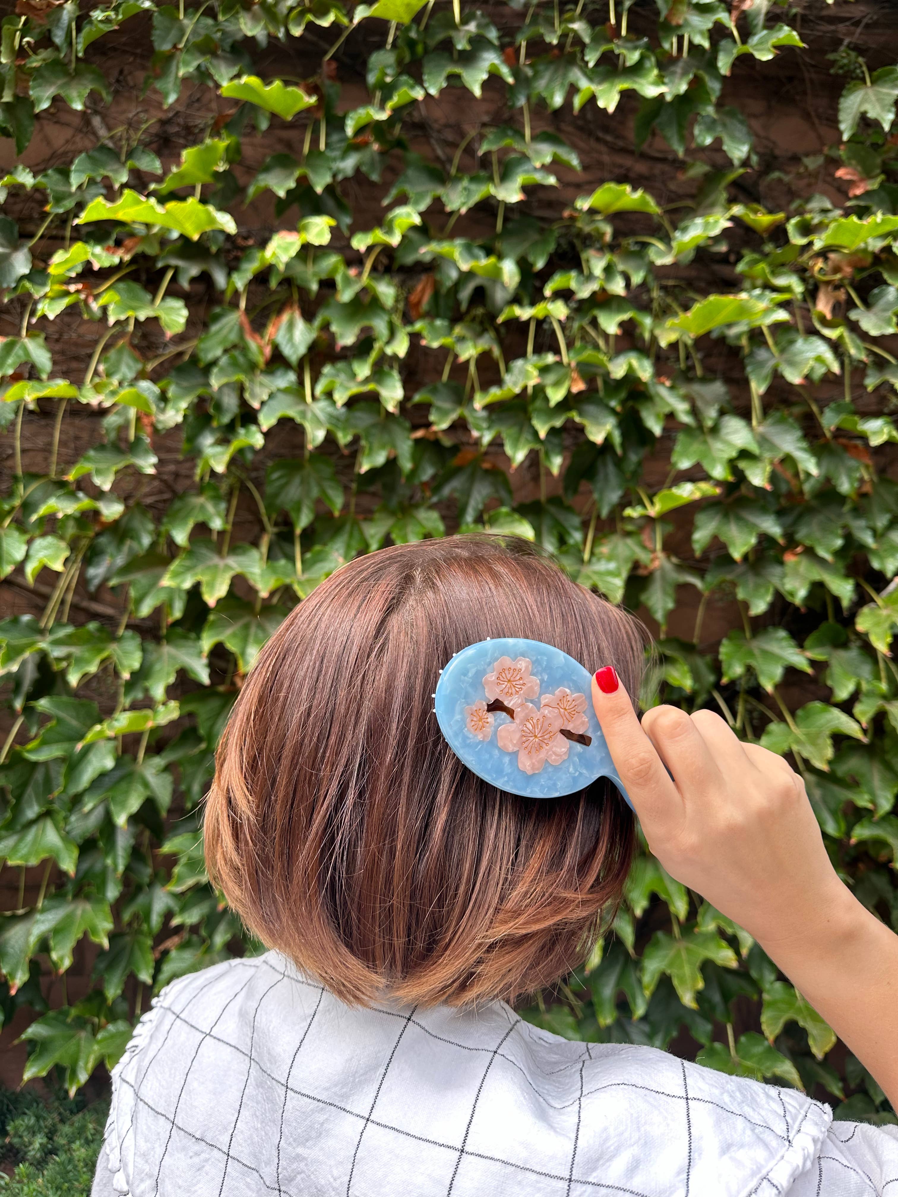 Solar Eclipse - Vendita all'ingrosso Spazzola/pettine - Spazzola per capelli dipinta a mano con design a fiori di ciliegio1