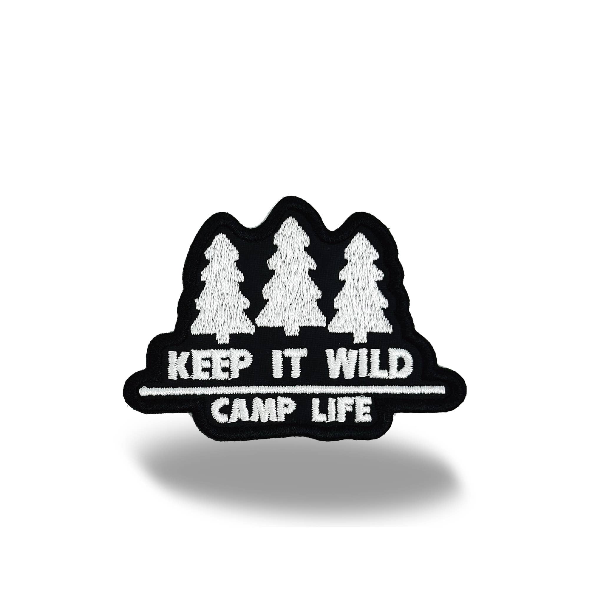 Northern Icons Creations INC – Emblema por atacado – Mantenha-o Selvagem Vida de Campismo Patch de Bordado Termocolante