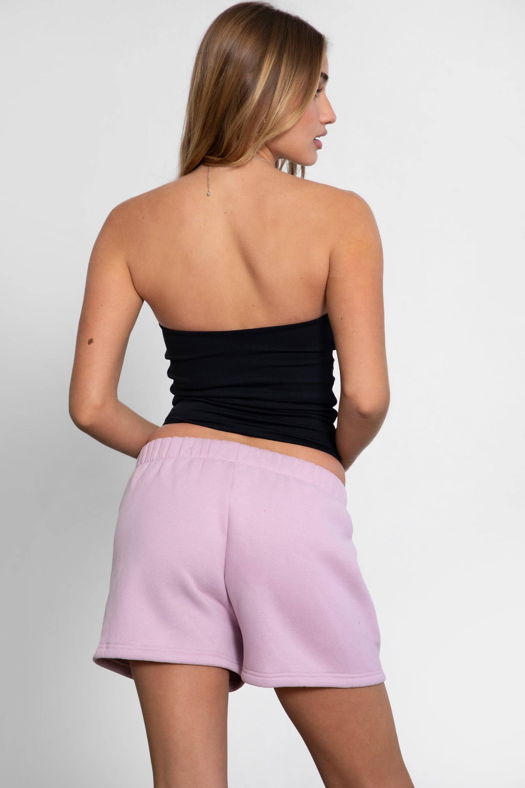 TICTOC - Wholesale Lounge Shorts - Women's - MOMO Plush Fleece Lounge High Waist Fleece Shorts35