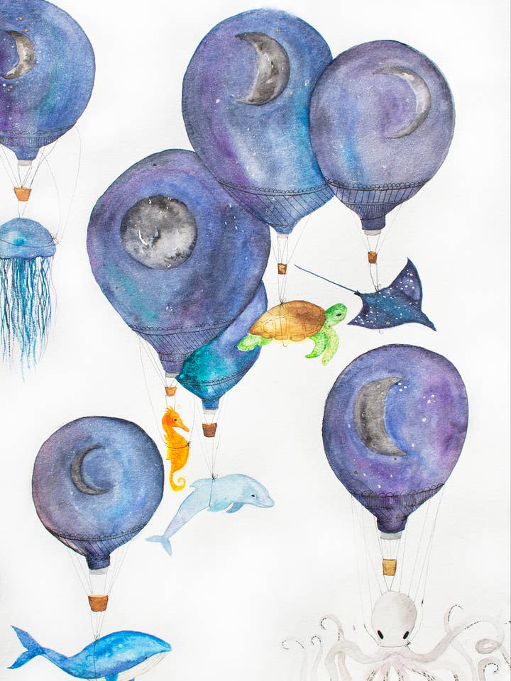 Out of the Sea – Watercolor Art Print for wholesale by Erin Hellmann Art