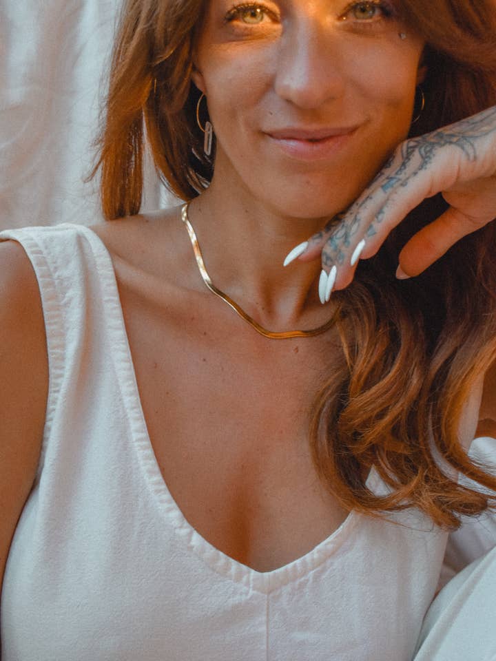 Collana a spina di pesce - Gold Fill per la vendita all'ingrosso da parte di Ebb & Flow