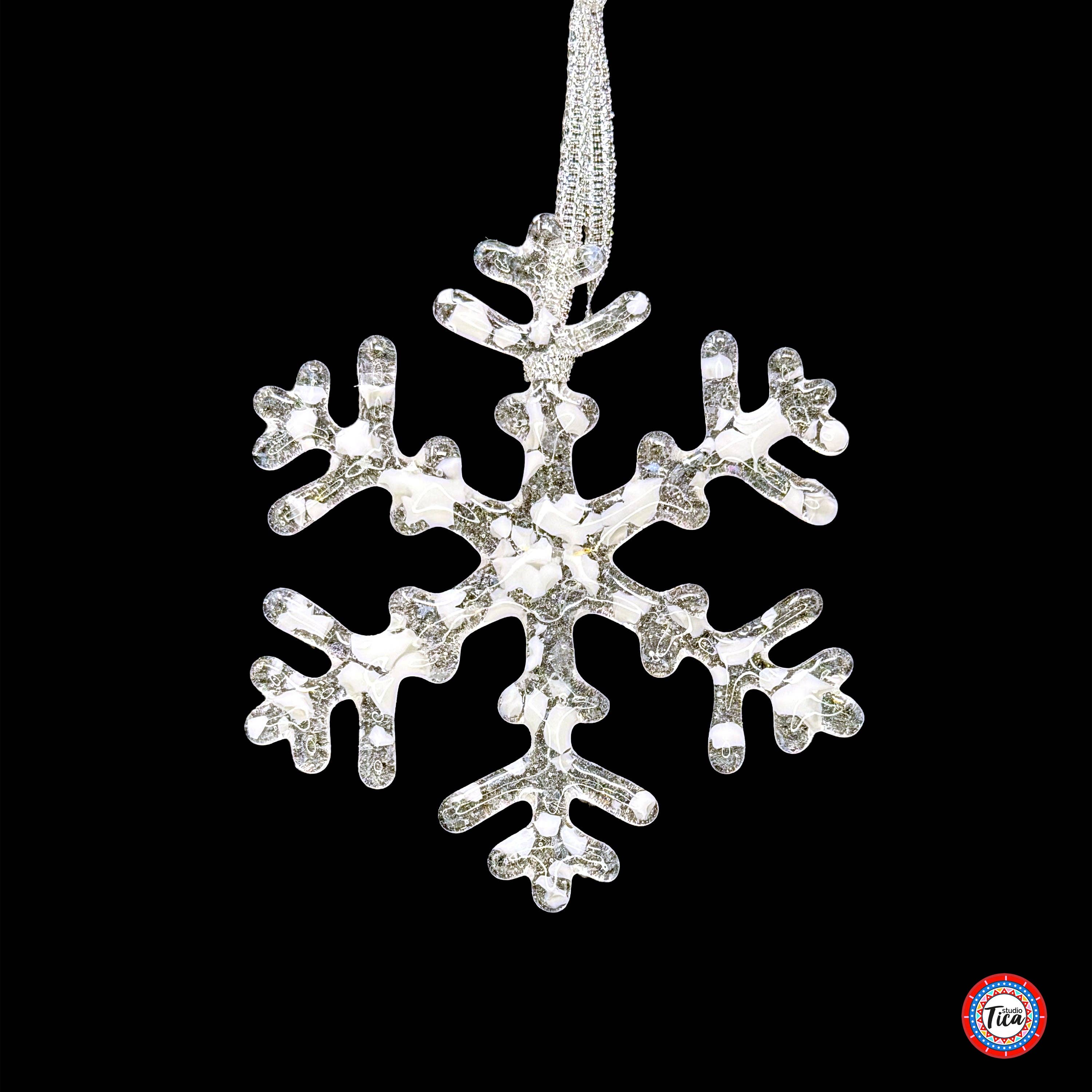 studioTica - Wholesale Ornament - Handmade Glass Snowflake - The Blizzard3