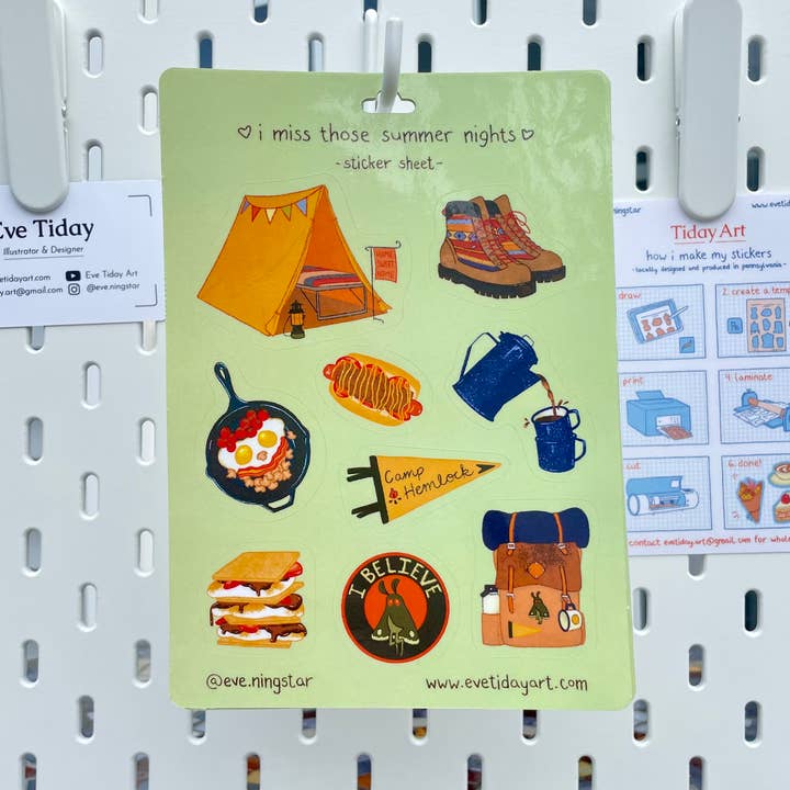 Tiday Art - Wholesale Sticker - Camping Vinyl Sticker Sheet – 5x7 Outdoor Adventure Designs0
