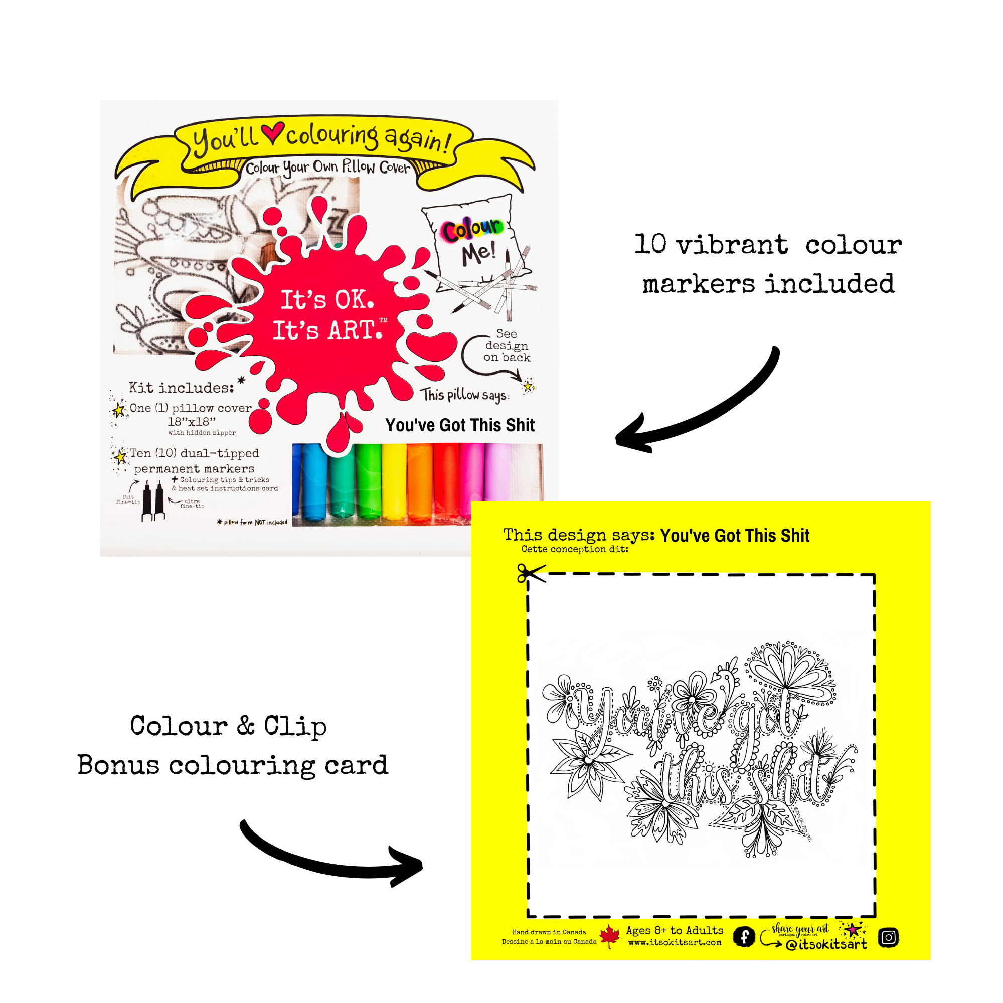 It's OK. It's ART. - Wholesale DIY Craft Kit - You've Got This Shit Funny DIY Craft Adult Coloring Kit5