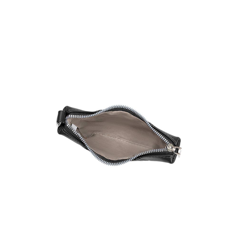 Melie Bianco – Porta-chaves - Mulher por atacado – Bolsa Mini Vegan Preta Croissant3