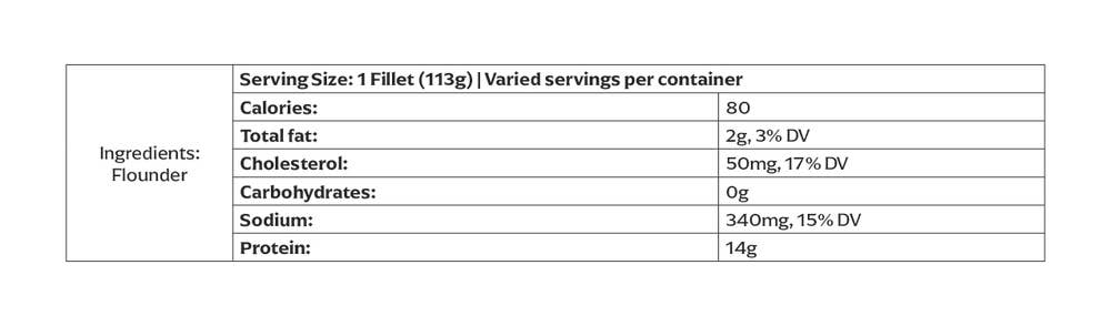 Legend of Jona - Wholesale Fish/Seafood - JONA Flounder Fillets 2 ct - 8oz - Tray Packed3