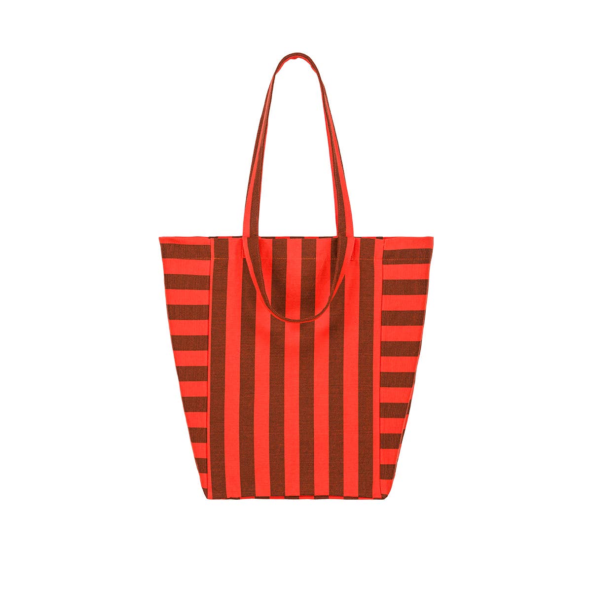 Rose in April - Wholesale Tote Bag - Women's - ELISABETH TOTE BAG STRIPES BROWN/ TOMATO