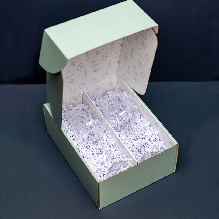2-Glass Partitioned Gift Box for Wine Glasses for wholesale by Morning Fog Studios