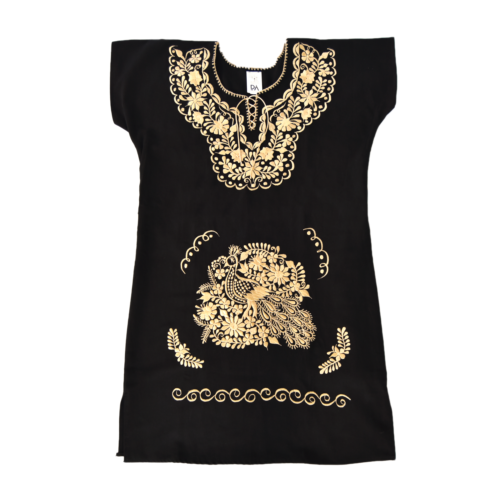 Decor Artesanal - Wholesale Dress - Women's - Puebla Dress Black/ Golden 3