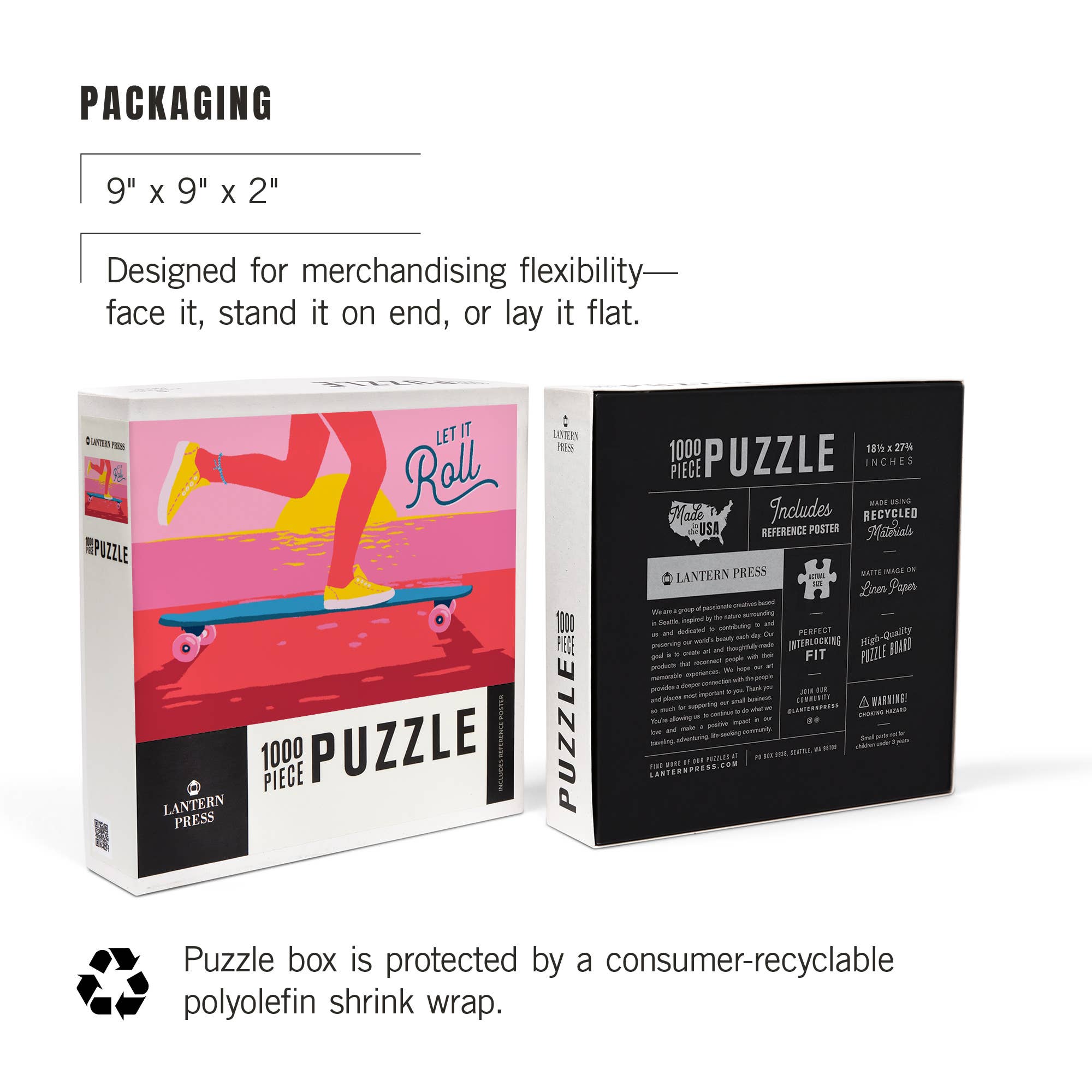 Lantern Press – wholesale Puzzle – Adult – 1000 PIECE PUZZLE Life's A Ride, Skateboarding, Let it Roll7