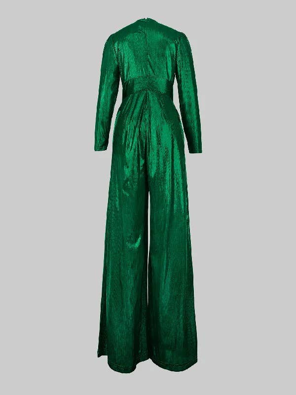 Flarix – Großhandel Jumpsuit – Damen – V-Ausschnitt Taillenhoher Jumpsuit mit weitem Bein20