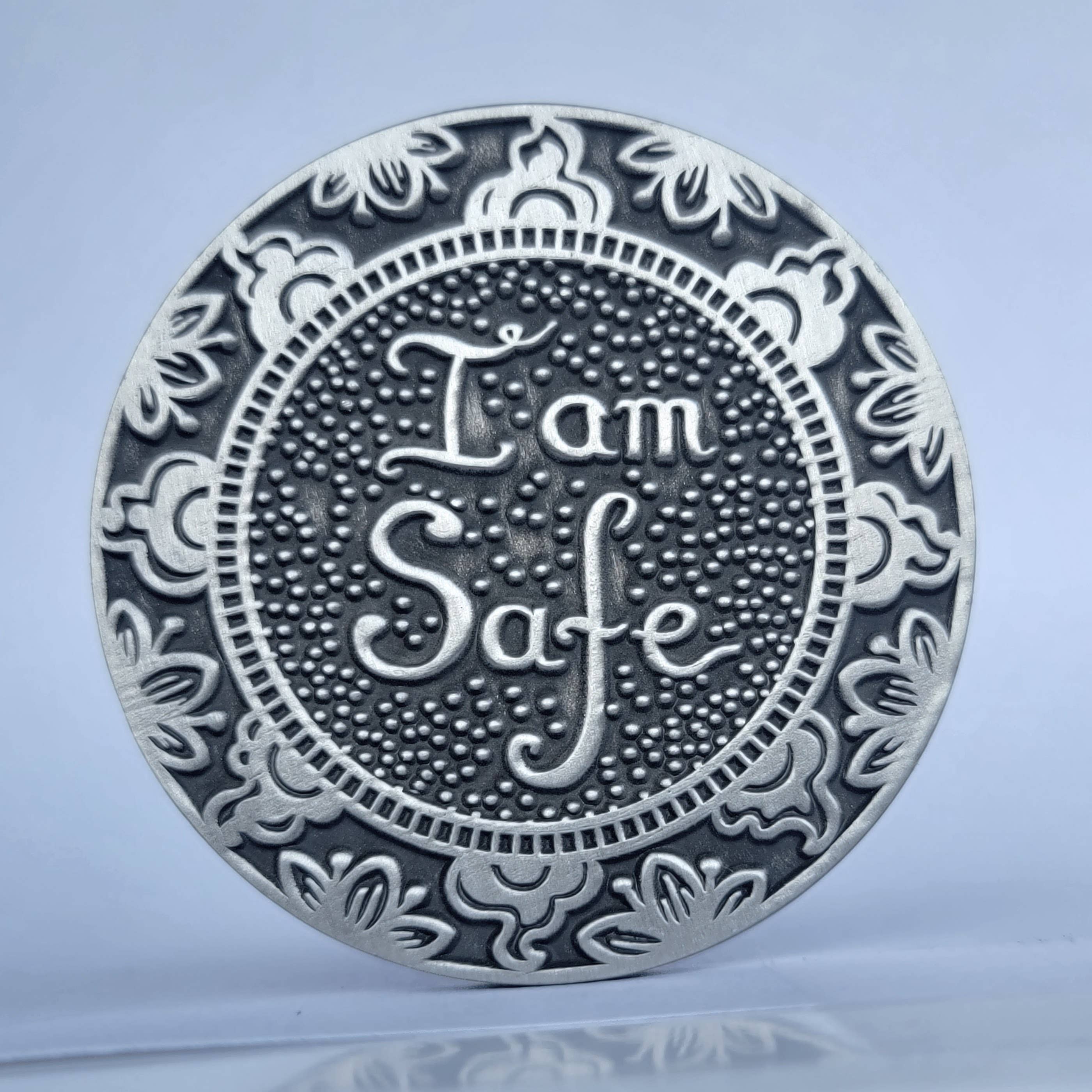 Mantra Medallions - Wholesale Keepsake Coin/Token - I am Safe Mantra Medallion - Meditation, Mindfulness Tool3