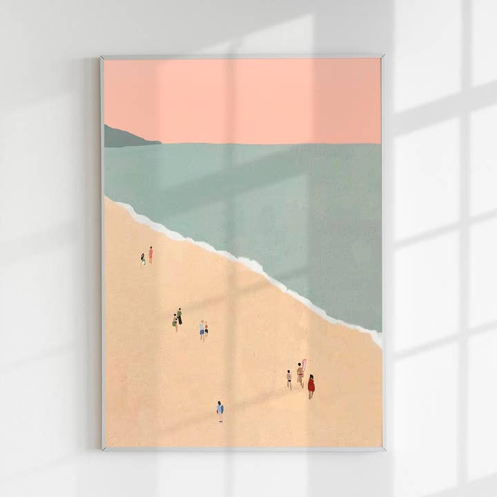 Kunstposter van de late namiddag op het strand voor wholesale door Patroa Studio