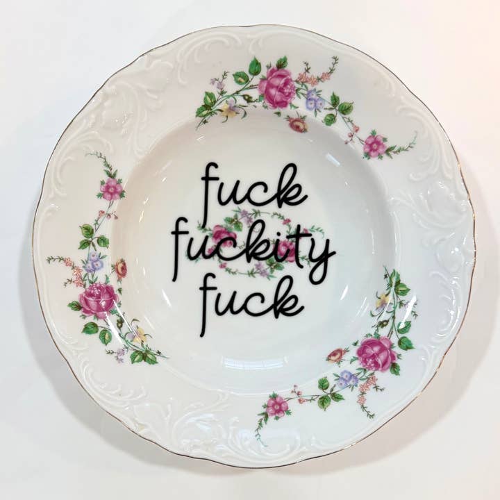 Vintage bandeplader - "Fuck, fuckity fuck!" for engroshandel hos Un Peche Mignon