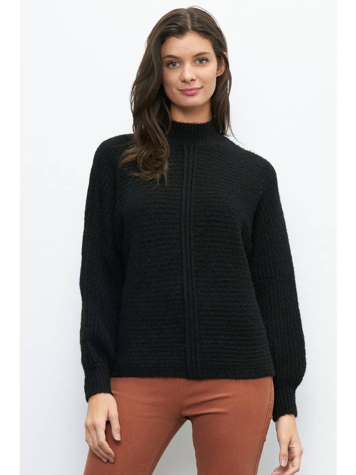 Newbury Kustom - Wholesale Knit Sweater - Women's - 10978 - FRONT SEAM DETAIL MOCKNECK SWEATER9