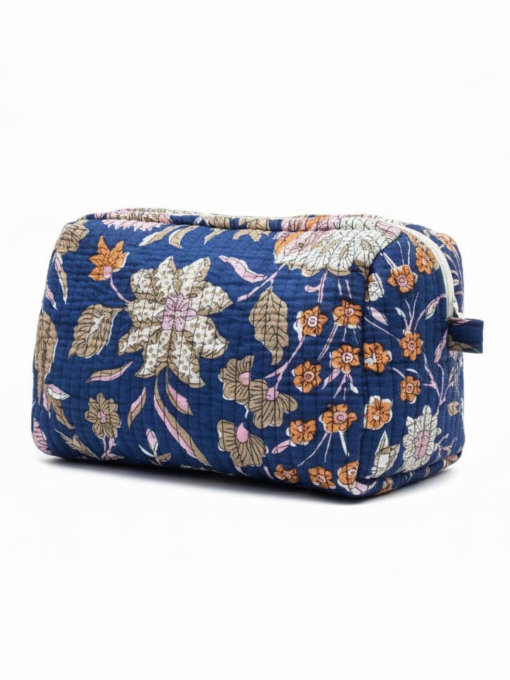 Grace Print Steppkosmetiktasche, Marineblau (Mittel) für den Großhandel von NIBI MTK