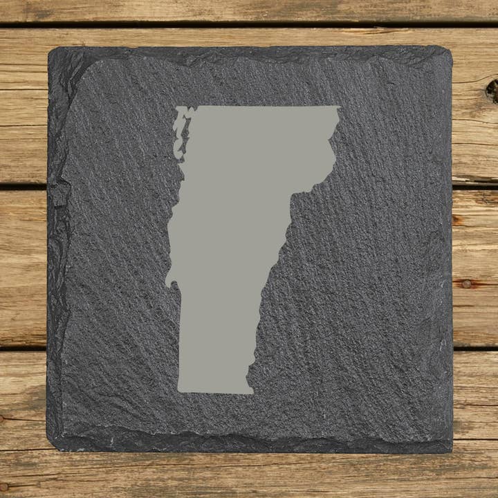Dessous de verre en ardoise du Vermont - 16 modèles, 4" Carré/Rond pour la vente par Beach, Cats & Wine