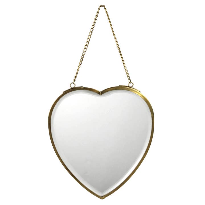 Heart Mirror on Chain, Brass for wholesale by HomArt