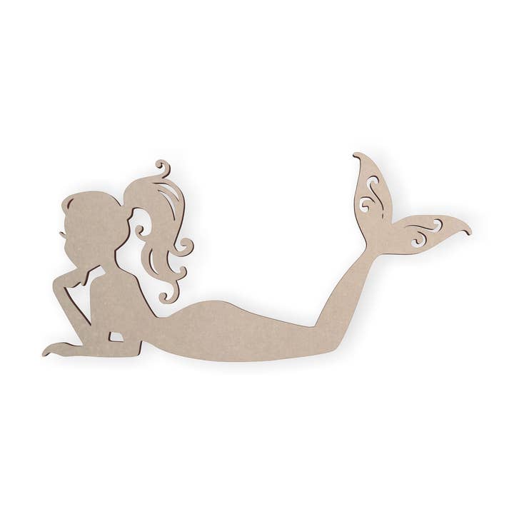 Wooden Shape Mermaid Princess, Wooden Cutout, Wall Art for wholesale by Jess and Jessica