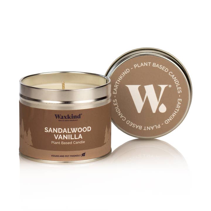 Vela en lata de sándalo y vainilla - (paquete de 6) para venta al por mayor de The Fragrance House Group