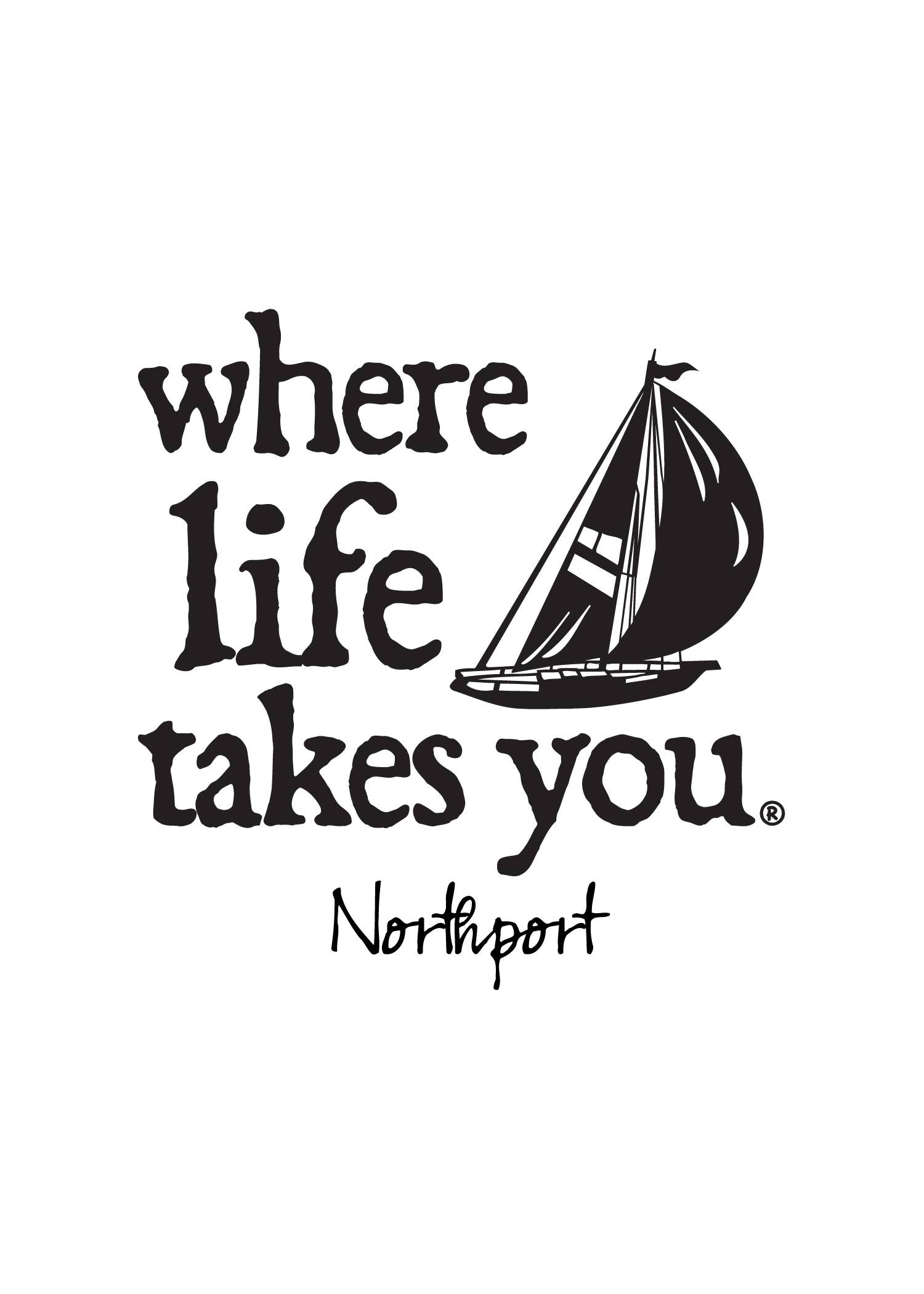 The Buffalo Works - Wholesale Screen Printed T-Shirt - Unisex - Elements of Home Northport Custom Destination Unisex LS Tee19