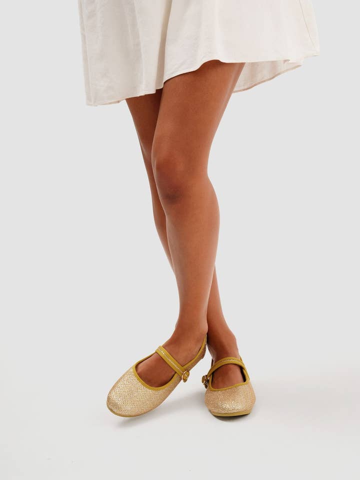Paez - Wholesale Flats - Women's - MARY JANE GLITTER GOLD3